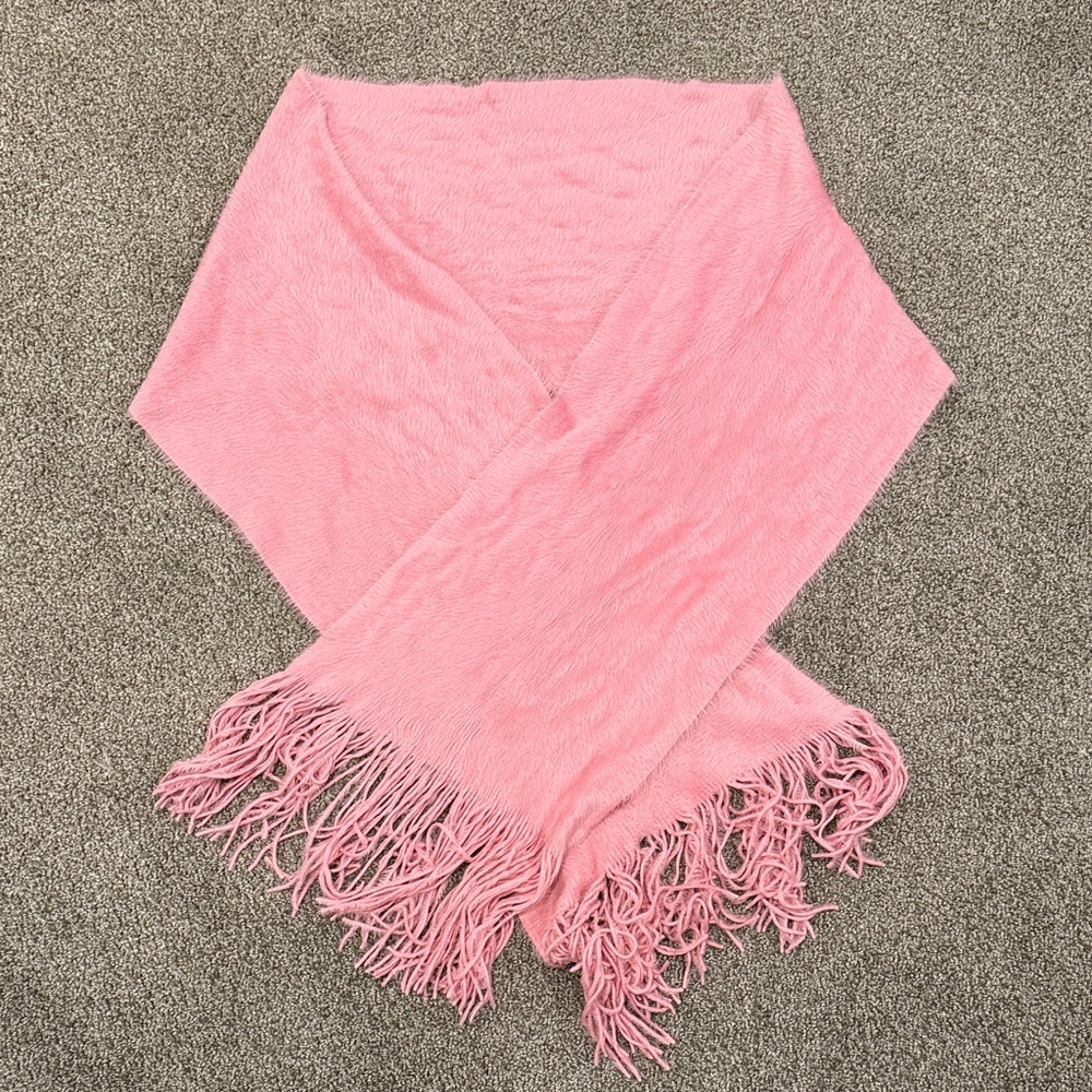 Elegant Pink Fringed Women's Scarf